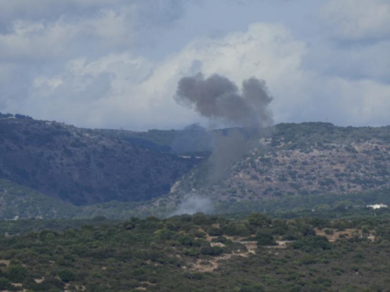 Smoke rises in northern Israel following a rocket strike