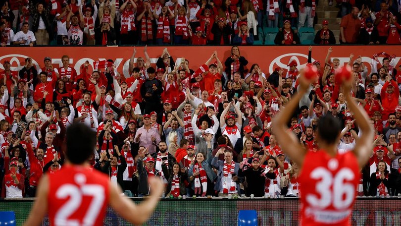 Swans fans show their support.