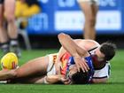 Geelong captain Patrick Dangerfield was fined for his dump tackle on Brisbane''s Hugh McCluggage. (Joel Carrett/AAP PHOTOS)