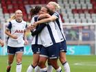 Hayley Raso celebrates scoring her first goal for the Spurs.