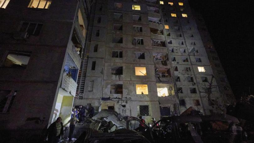 At least 21 people were injured after Russian air strikes targeted Kharkiv apartment buildings.