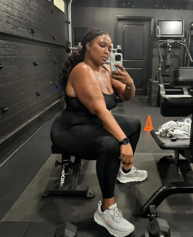 Lizzo shared this gym selfie on Wednesday.