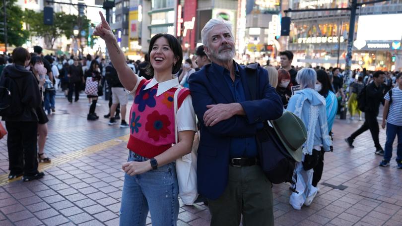 Nina Oyama and Shaun Micallef in Tokyo in Origin Odyssey.