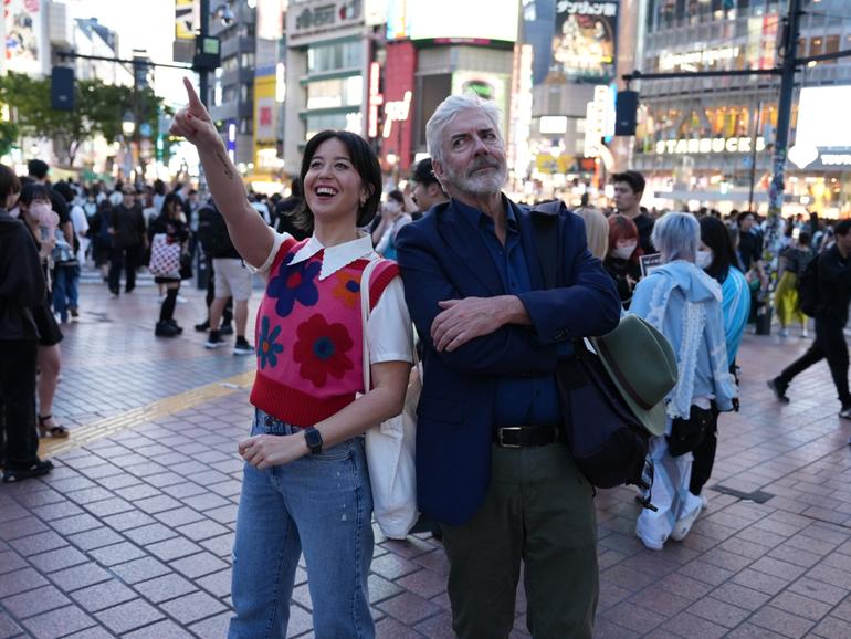 Nina Oyama and Shaun Micallef in Tokyo in Origin Odyssey.