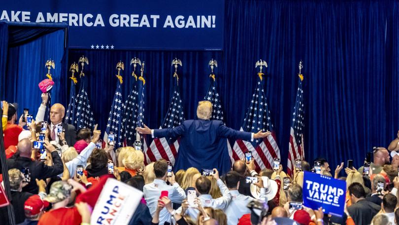 Former President Donald Trump during a campaign rally at Nassau Veterans Memorial Coliseum in Uniondale, N.Y., Sept. 18, 2024. 