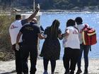 A pregnant woman is among five migrants rescued from a boat off the Greek island of Samos.