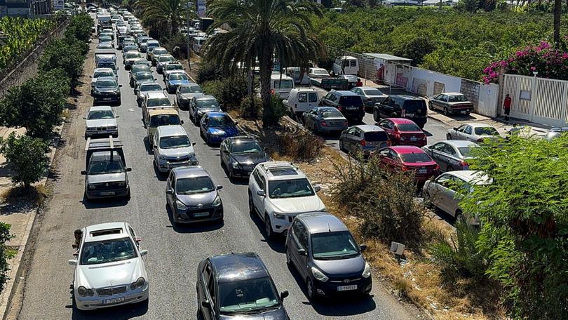 Heavy traffic jammed roads after residents of southern Lebanon, particularly from areas near the border, were forced to flee towards the north of the country due to the intensification of Israeli airstrikes.