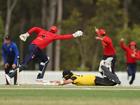 Bryce Jackson is stumped for the final wicket in South Australia’s comeback victory. 