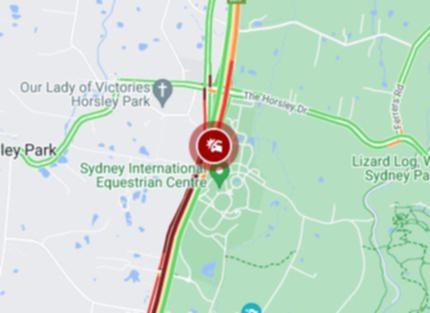 Traffic is banked back for 18km after the crash.