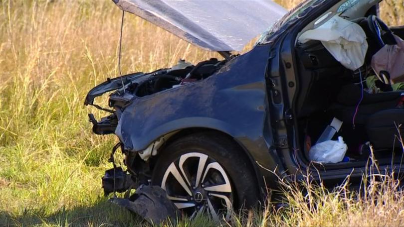 Four people were injured when a car crashed in Goodwood, near Bundaberg.