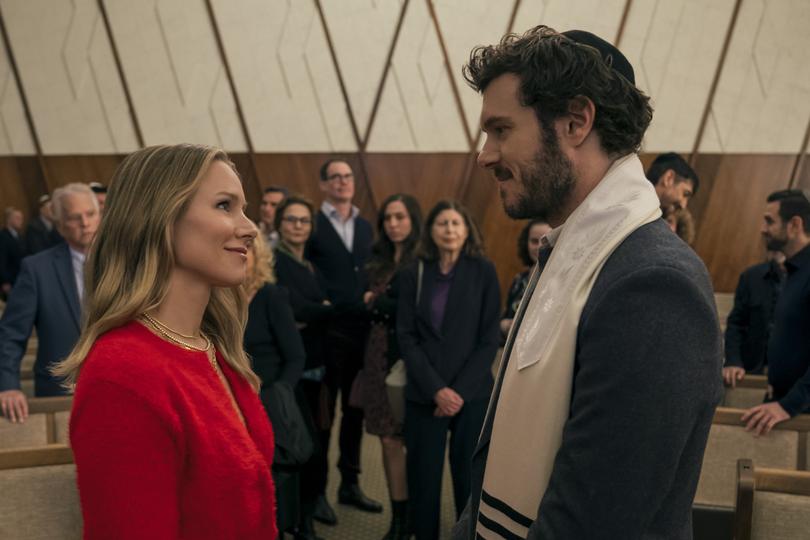 Nobody Wants This. (L to R) Kristen Bell as Joanne, Adam Brody as Noah in episode 102 of Nobody Wants This. Cr. Stefania Rosini/Netflix  2024