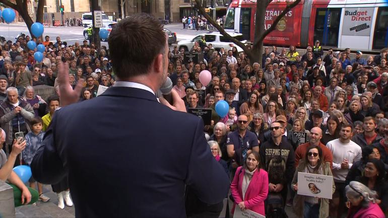 Pro-life supporters have gathered in Adelaide to support a controversial bill to ban late-term abortions. 