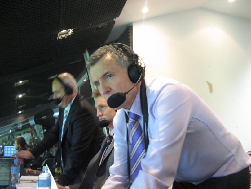 Bruce McAveney in the Seven commentary box.