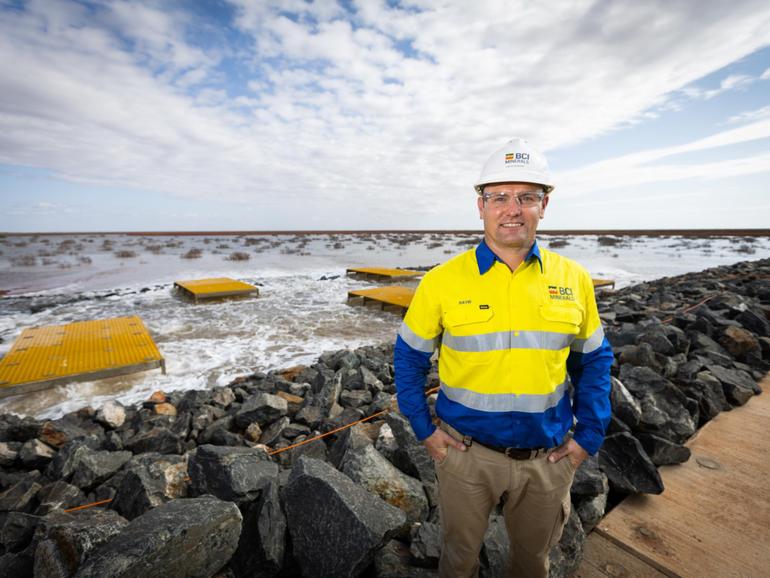 CI Minerals’ boss David Boshoff with pumps at the Mardie project near Karratha.