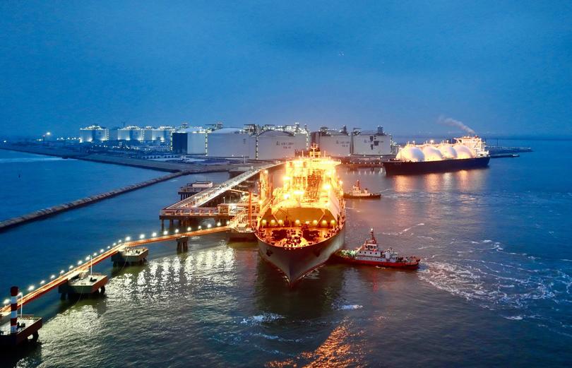 LNG carriers being berthed at Sinopec’s LNG terminal in Tianjin, China. 