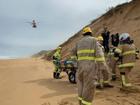 Dunes at risk of landslide and crashing waves added danger to the ‘complex’ rescue of a man injured in a fall at Warrnambool.