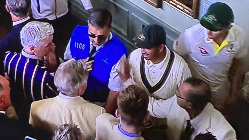 As the players left the field for lunch at Lord's during the Ashes, Usman Khawaja and David Warner were confronted by Marylebone Cricket Club (MCC) members.