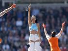 Katy Perry performs pre-game at the AFL grand final.