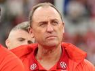 John Longmire looks on during the post-game presentations.