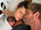 Logan Paul welcomes first child with fiancée Nina Agdal.