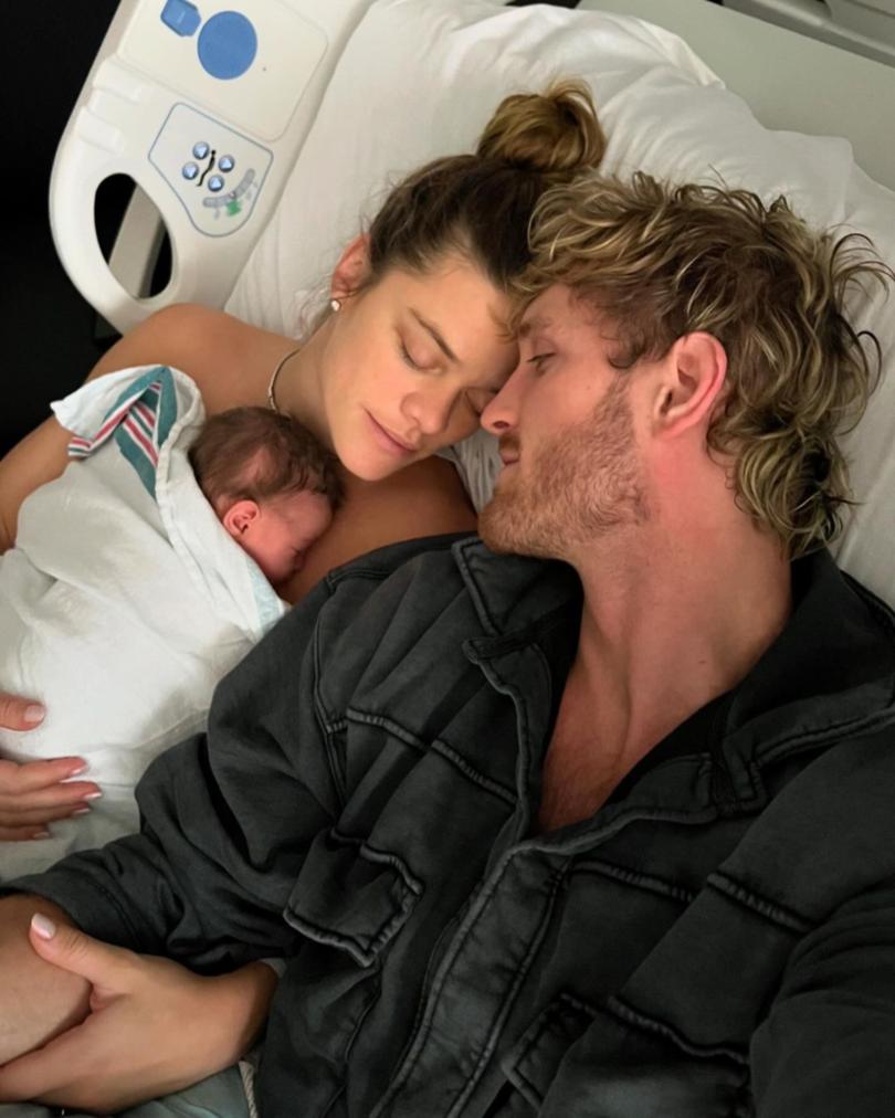 Logan Paul and his fiancée Nina Agdal have welcomed their first child. 