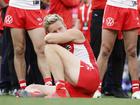 Isaac Heeney looks dejected after the AFL grand final.