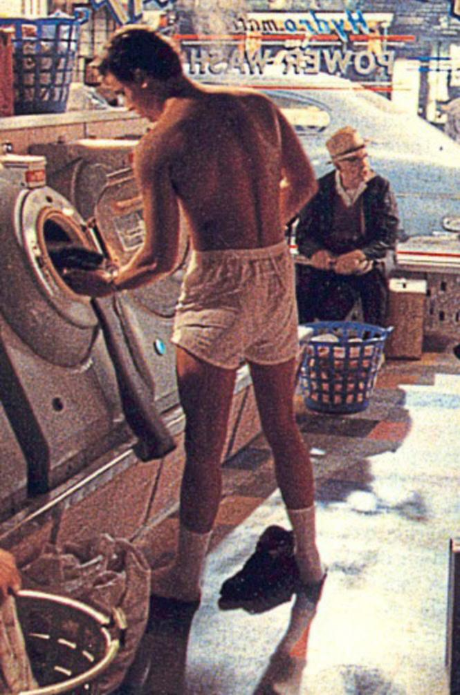 Model Nick Kamen starred in the original Levi's laundrette commercial.