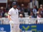 LONDON, ENGLAND - JULY 02: Jonny Bairstow of England reacts after being run out by Alex Carey of Australia during Day Five of the LV= Insurance Ashes 2nd Test match between England and Australia at Lord's Cricket Ground on July 2, 2023 in London, England. (Photo by Ryan Pierse/Getty Images)