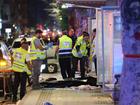 epa11636257 Israeli forensic officers inspect the site of a shooting incident in Tel Aviv, Israel, 01 October 2024. According to Israeli police, at least eight people were killed and nine others wounded in a shooting incident on Sderot Yerushalim in Tel Aviv. Two gunmen have been 'neutralized' on site, police said. EPA/ABIR SULTAN