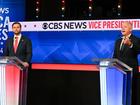 Senator JD Vance, left, and Minnesota Governor Tim Walz at the vice-presidential debate at the CBS Broadcast Centre in New York. 