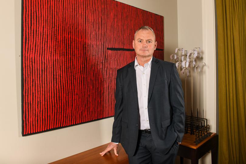 Climate 200 founder Simon Holmes a Court poses for a photograph to launch his new book 'The Big Teal' in Melbourne, Friday, September 30, 2022. (AAP Image/Morgan Hancock) NO ARCHIVING