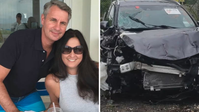John and Georgia McGinty were in the back seat of an Uber in March 2022 when the driver sped through a red light and was T-boned by another car