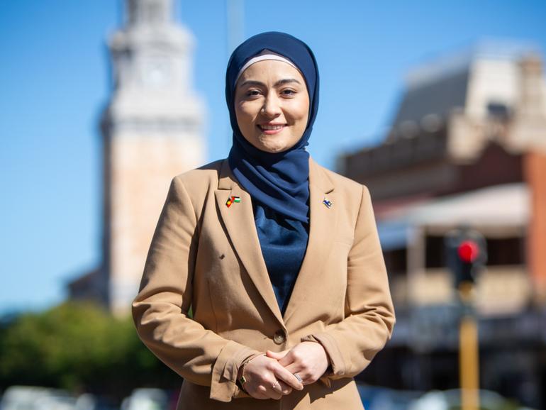 WA senator Fatima Payman pictured on Hannan Street, Kalgoorlie-Boulder.