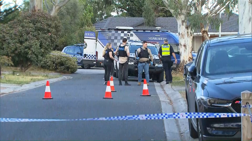 Police at the scene.