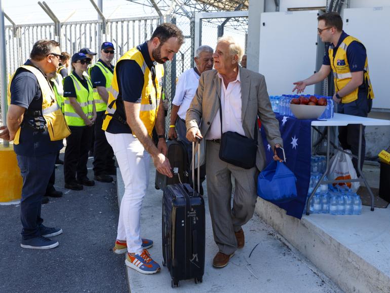 Australians being evacuated from Lebanon.