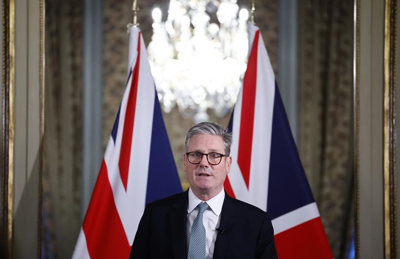 BRUSSELS, BELGIUM - OCTOBER 2: Britain's Prime Minister Keir Starmer speaks at a press conference, during his visit to the European Commission headquarters on October 2, 2024 in Brussels, Belgium. British Prime Minister Sir Keir Starmer said last week he wants to "reset" the UK's relationship with the European Union. Starmer's visit to Brussels marks the first time he will participate in formal discussions with European Commission President Ursula von der Leyen since becoming prime minister in July. (Photo by Benjamin Cremel - Pool/Getty Images) *** BESTPIX ***