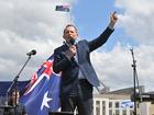 Former prime minister Tony Abbott speaks at a Christian grassroots movement Never Again is Now rally against anti-Semitism at Parliament House.