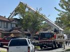 An eight-year-old girl and a 31-year-old woman died inside the house when it was gutted by fire. (Savannah Meacham/AAP PHOTOS)