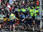 A large police presence was on hand in Sydney on Sunday.