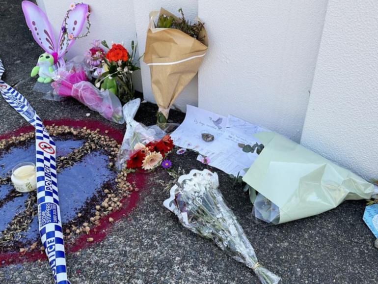 Flowers, cards and toys were left outside the Thorneside home where a girl and her babysitter died.