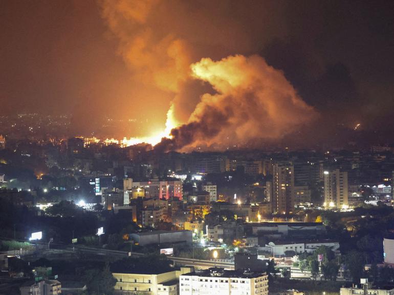 Smoke billows following Israeli strikes over Beirut's southern suburbs last week.