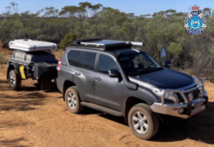 The couple’s car and trailer. 