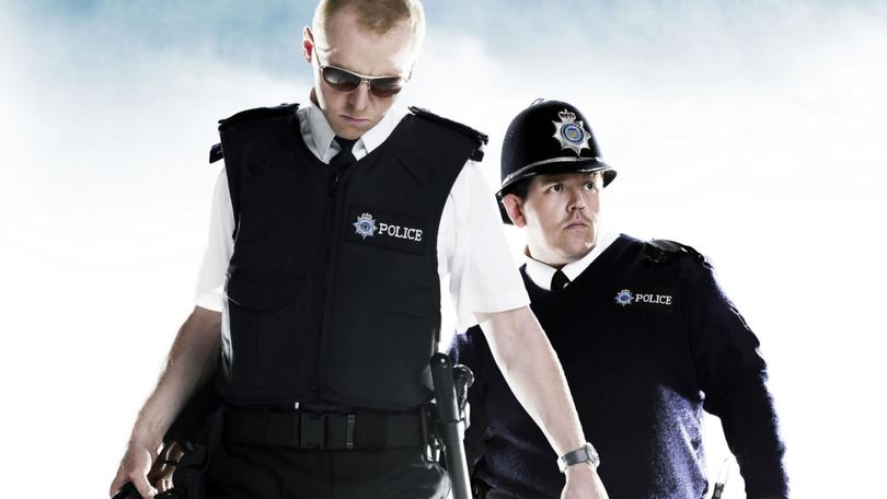 Nick Frost and Simon Pegg in Hot Fuzz.