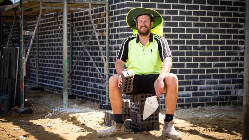 Bricklayer Michael Chapman on a site in Baldivis, south of Perth. 