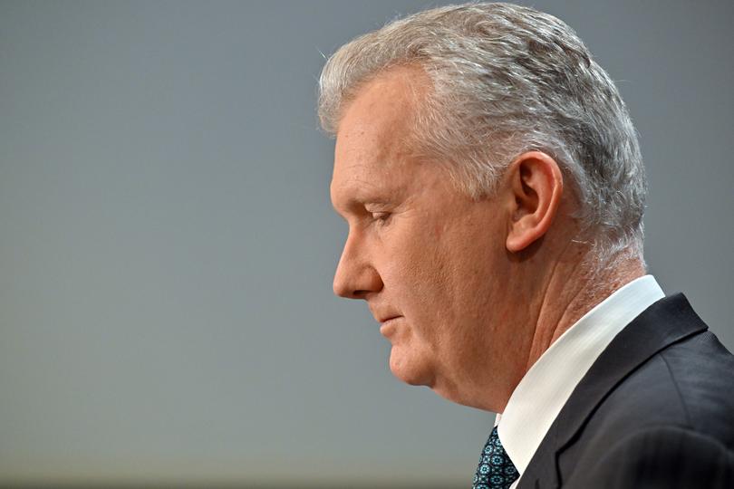 Minister for Employment Tony Burke at a press conference at Parliament House in Canberra, Wednesday, July 17, 2024. (AAP Image/Mick Tsikas) NO ARCHIVING