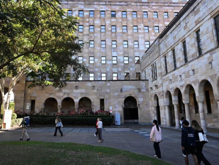 Seventeen Australian universities, including the University of Queensland, dropped down the rankings (Darren England/AAP PHOTOS)