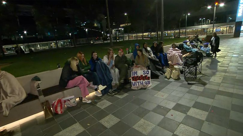 Olivia Rodrigo fans ahead of Rodrigo’s first performance in Melbourne.