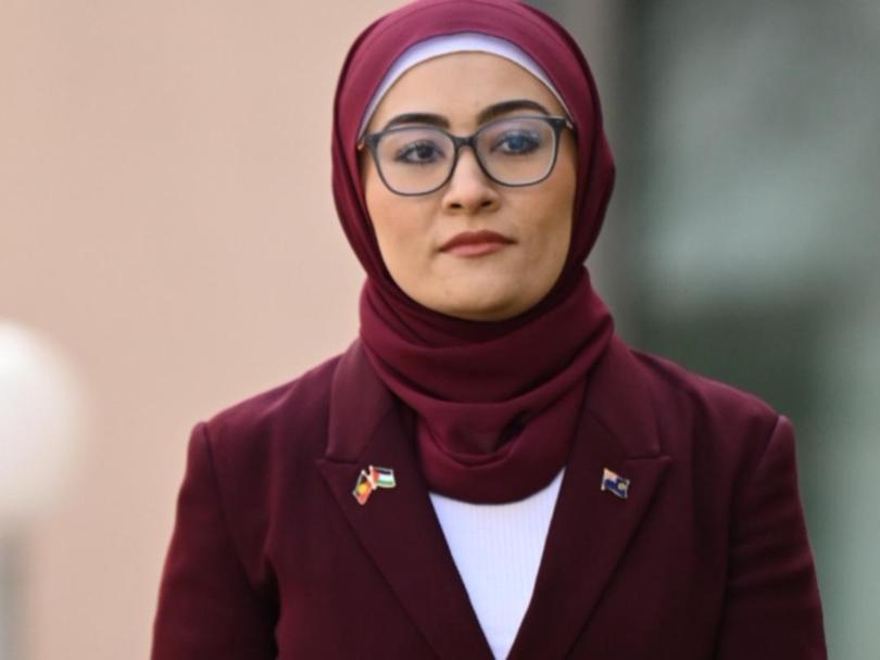 CANBERRA, AUSTRALIA - NewsWire Photos - 09 OCTOBER, 2024: Senator Fatima Payman addresses the media during a press conference at Parliament House in Canberra. Picture: NewsWire / Martin Ollman