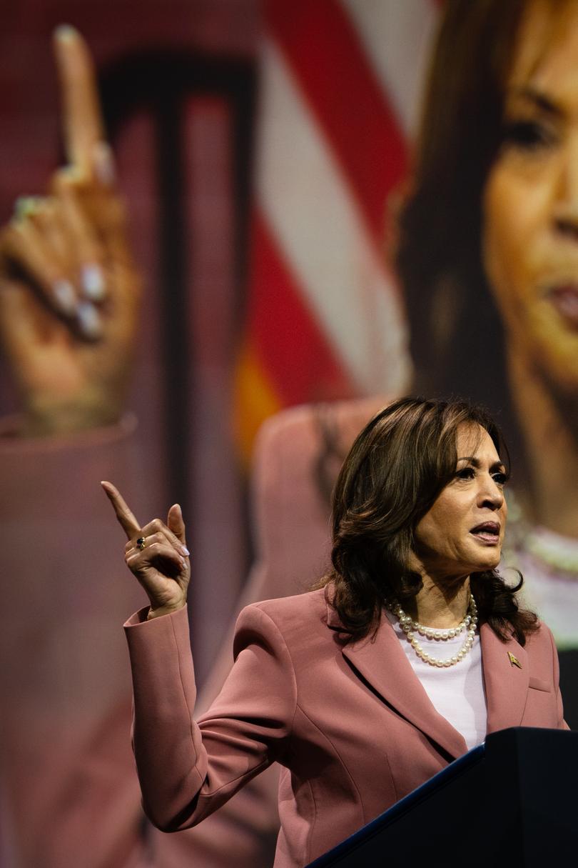 Vice President Kamala Harris speaks at an Alpha Kappa Alpha Sorority event.