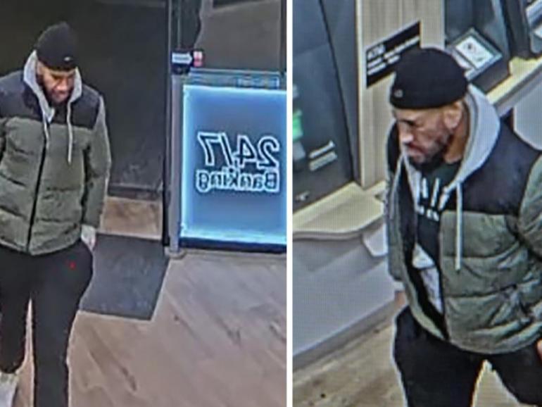 Police are searching for a man spotted carrying a bag inside a suburban Sydney bank. (Supplied/AAP PHOTOS)